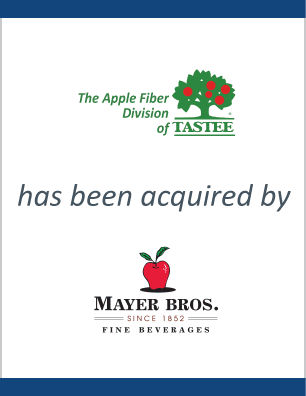 The Apple Fiber Division of Tastee Apple, Inc. has sold to Mayer Brothers