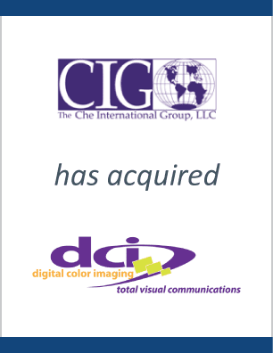 DCI International LLC, a subsidiary of Che International Group, LLC has acquired Digital Color Imaging, Inc.