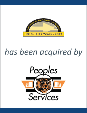 Central Warehouse Company has sold to Peoples Services, Inc.